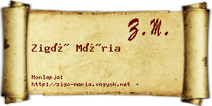 Zigó Mária névjegykártya