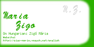 maria zigo business card